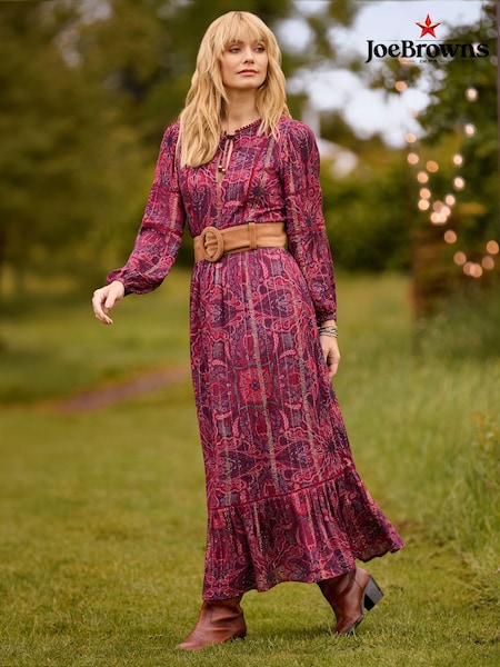 Violet - Robe longue à manches longues style bohème Joe Browns