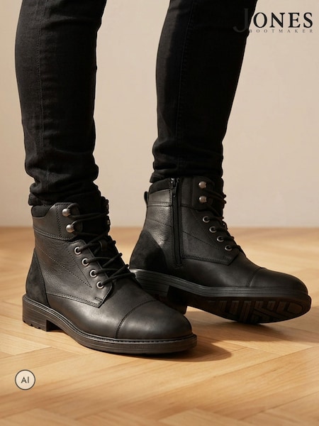 Black - Regular Jones Bootmaker Dusseldorf Leather Lace-up Boots
