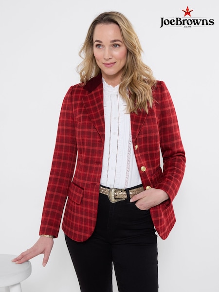 Red - Joe Browns Dahlia Check Jacket