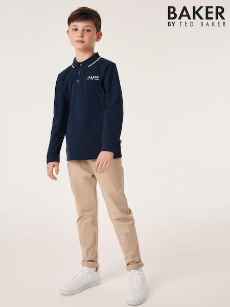 Baker by Ted Baker Long Sleeve Polo Shirt (943982) | AED108 - AED144