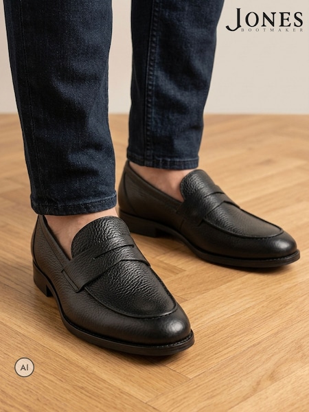 Grano negro - Standard Fit Jones Bootmaker Leather Penny Loafers