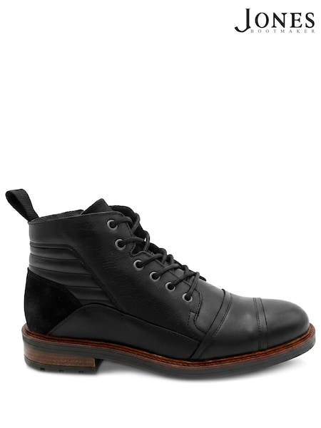 Black - Regular Jones Bootmaker Everett Wide Fit Leather Boots