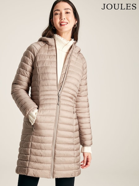 Joules Bramley Pearl Showerproof Long Packable Padded Coat (944283) | €73