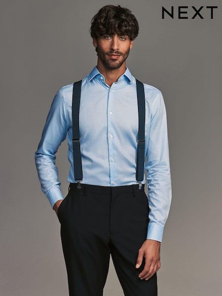 Navy Blue Herringbone Wide Braces (944510) | LEI 95