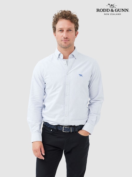 Blue - Regular Rodd & Gunn Oxford Lakeside Stripe Sport Fit Shirt