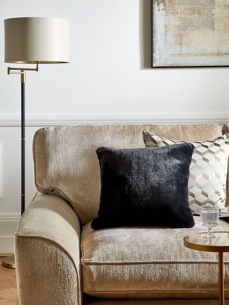 Black Soft To Touch Plush 50 x 50cm Faux Fur Cushion (944790) | €7.50