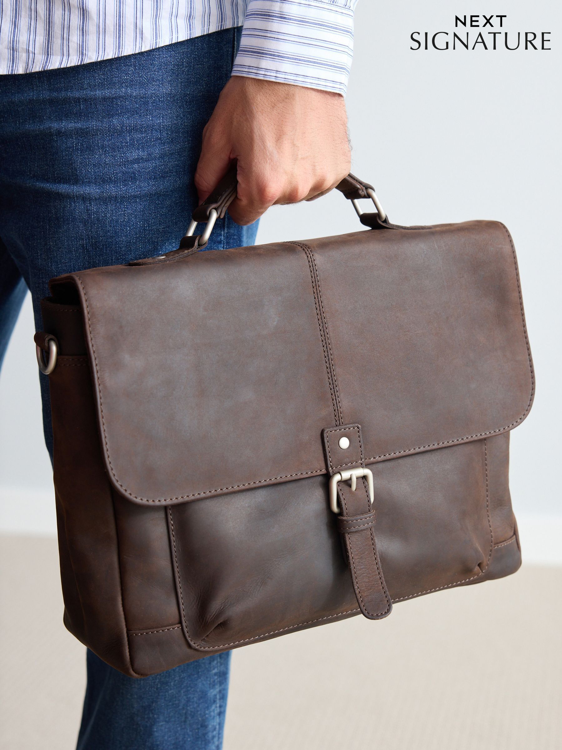 Men s Bags Shoulder Plain Leather Accessories Next Ireland