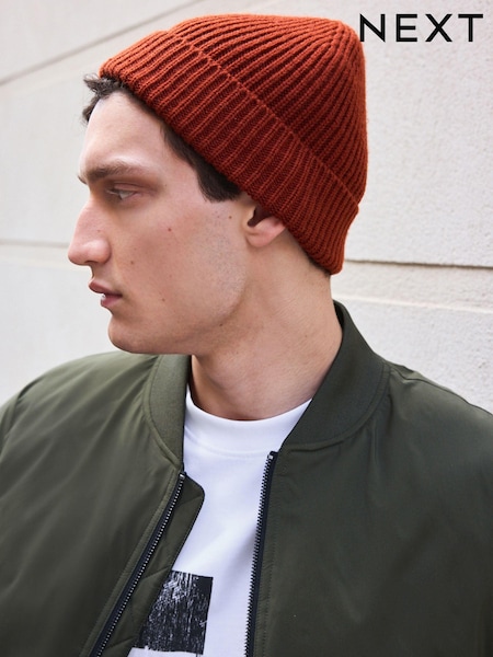 Rust Orange Knitted Beanie Hat (944890) | $15