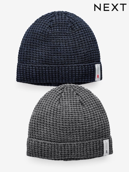 Navy Blue/Charcoal Grey Thinsulate™ Beanie Hats 2 Pack (944977) | €10