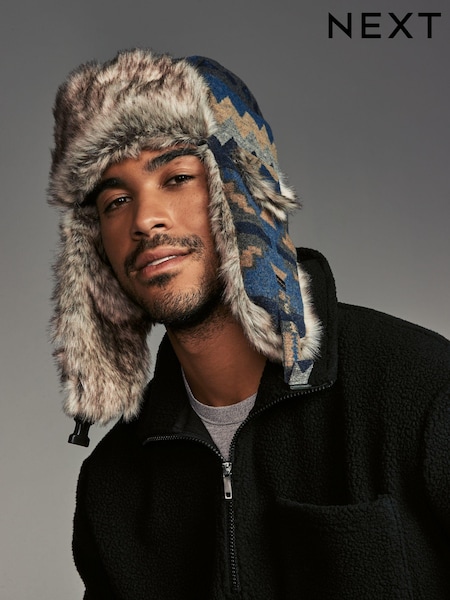 Multi Geometric Print Trapper Hat (945041) | AED48
