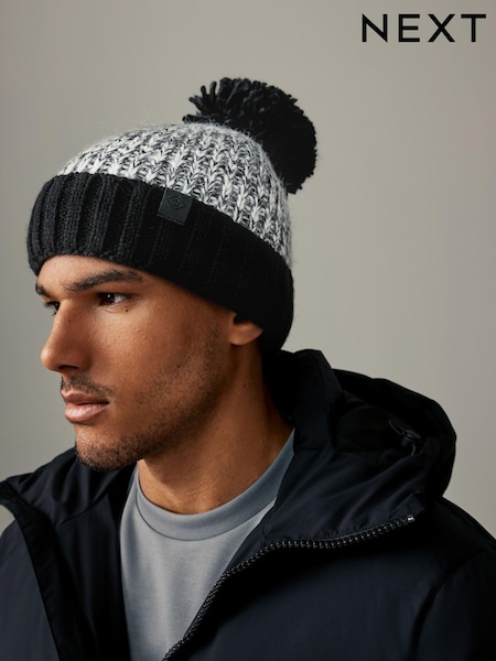 Negro/Blanco - Ombre Lined Bobble Hat (945092) | 19 €