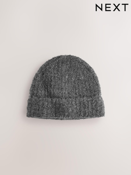 Grey EDIT Boucle Knit Textured Beanie Hat (945101) | €7