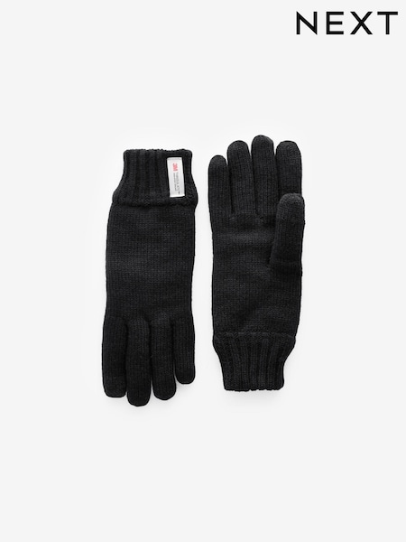 Black Thinsulate Knitted Gloves (945135) | $18