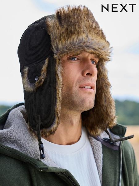 Khaki Green Corduroy Trapper Hat (945144) | $34