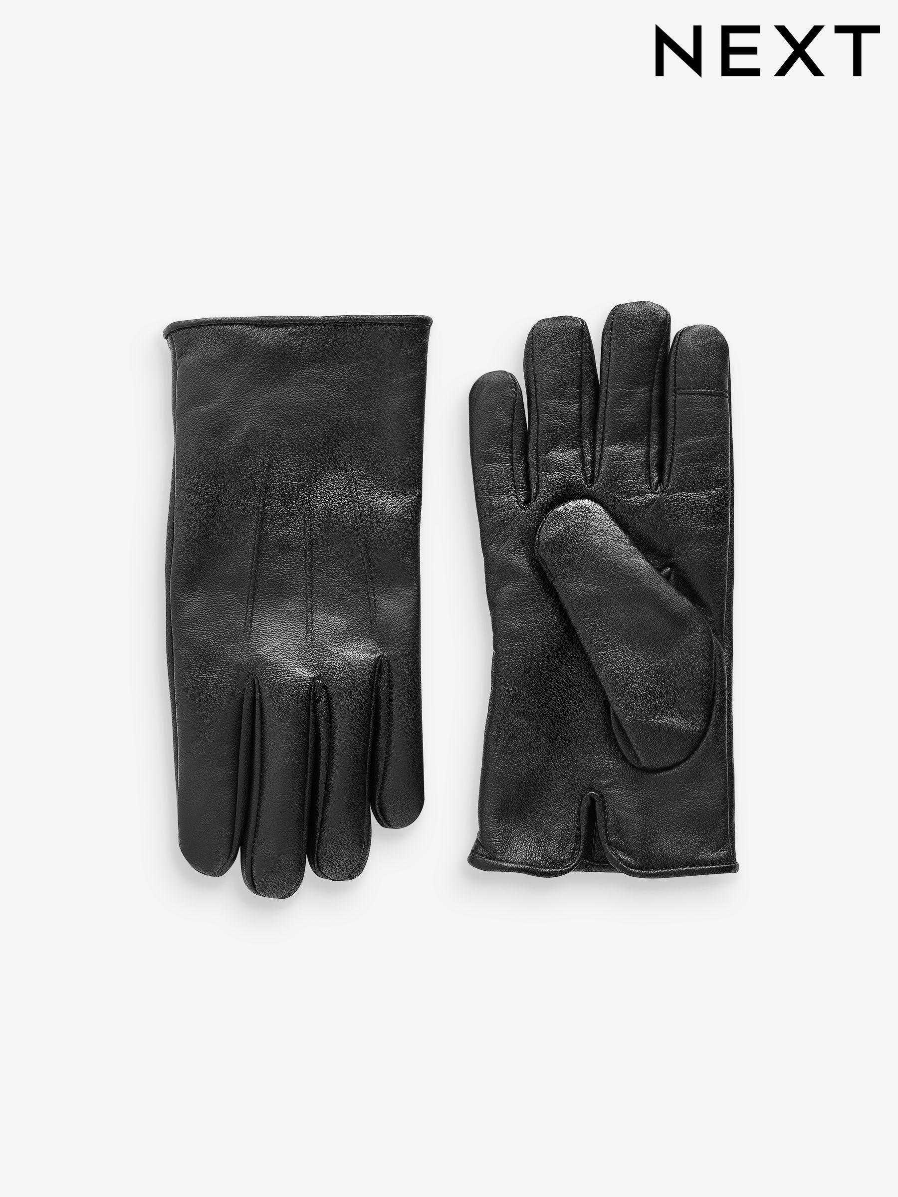 Men s Black Fleece Lined Gloves Next Luxembourg