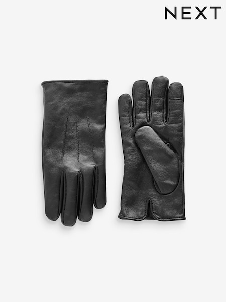 Negro - Leather Fleece Lined Gloves (945212) | 29 €