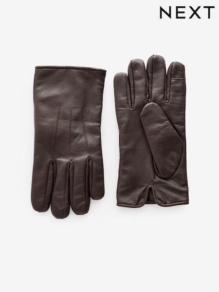 Marrón - Leather Fleece Lined Gloves (945319) | 29 €