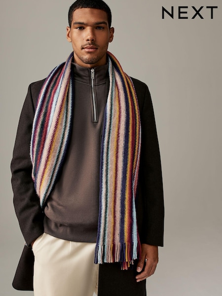 Multicolour Stripe Knitted Scarf (945648) | $21