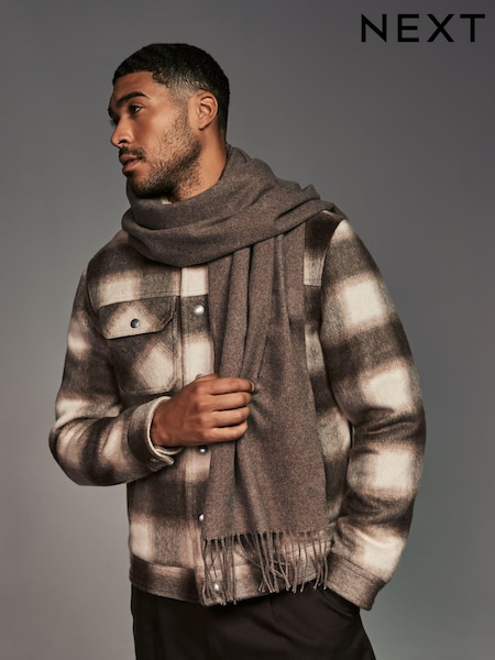Нейтральный - Woven Scarf with Wool (945672) | €14