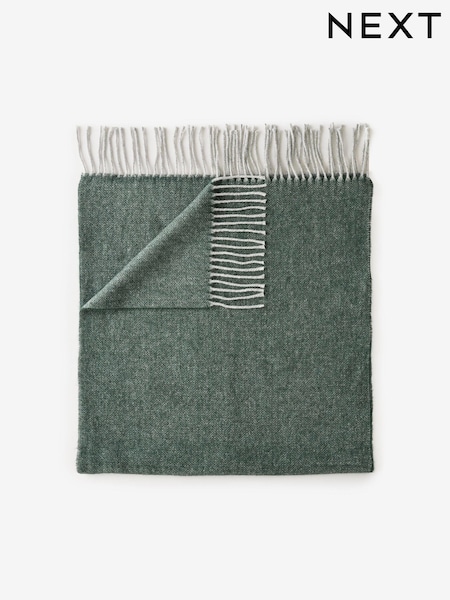 Green Herringbone Signature Woven Scarf (945756) | AED78