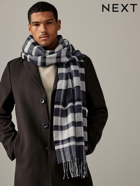 Черно-белый - Brushed Woven Check Scarf (945888) | €12