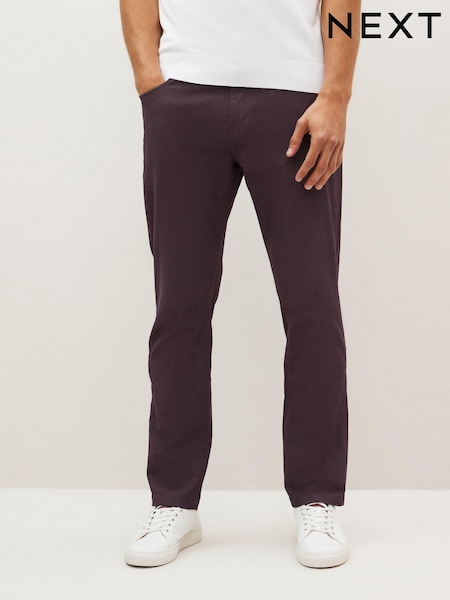 Roșu vișiniu - Slim Fit - blugi elastici cu Denim și Pantaloni moale texturat (946002) | 119 LEI