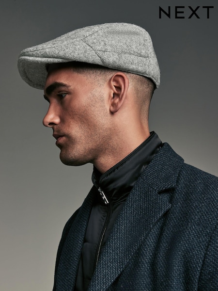 Grey Wool Blend Flat Cap (946136) | $22