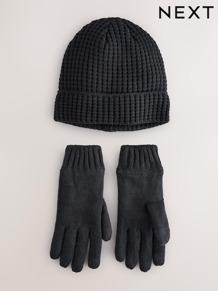 Black Thinsulate Hat And Glove Set (946239) | $30