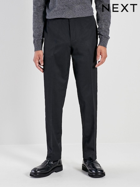 Black Slim Fit Smart Twill Side Adjuster Trousers (946378) | 84 QAR