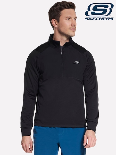 Black - Regular Skechers Godri All Day Thermal 1/2 Zip Jacket