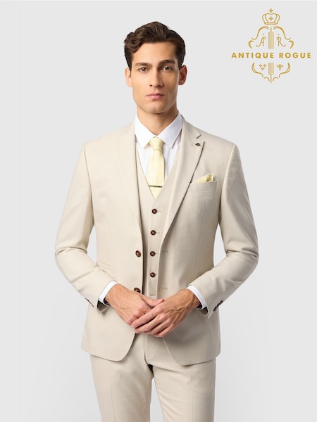 Cream - Regular Antique Rogue Slim Fit Blake Ecru Texture Jacket