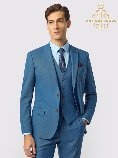 Blue - Regular Antique Rogue Slim Fit Blake Texture Jacket