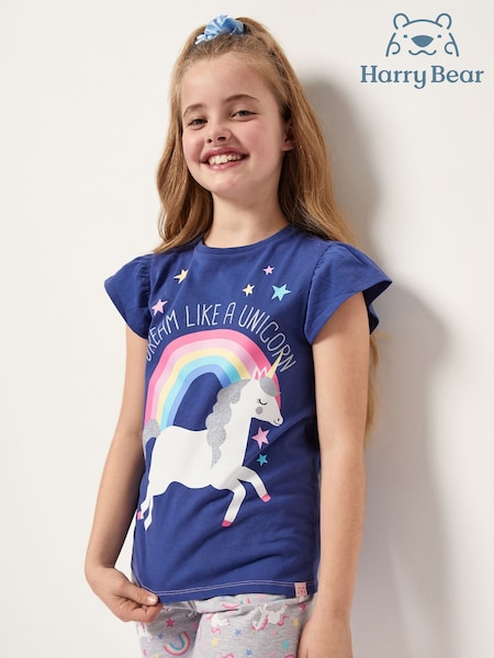 Harry Bear Grey Unicorn 100% Cotton Top And Short Set (947535) | 901 UAH