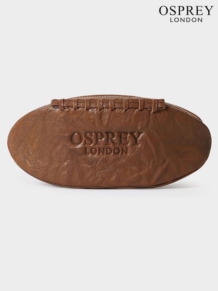 Brown - Regular Osprey London The Rugger High Shine Leather Washbag