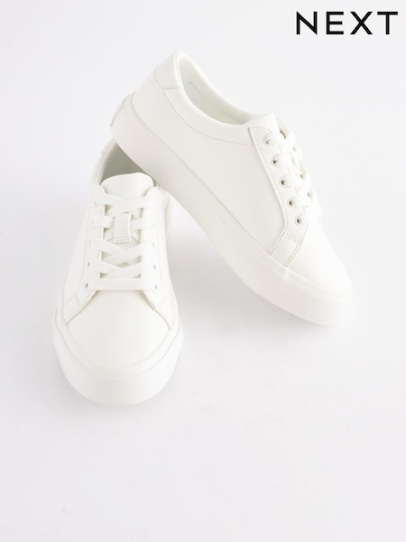 White Lace Up Smart Trainers (947883) | €28 - €41