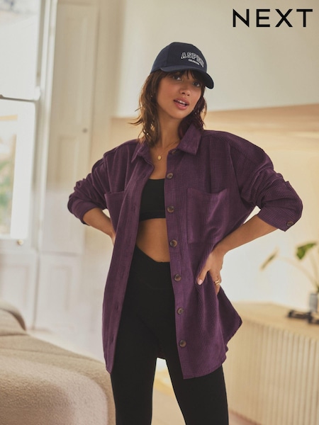 Burgundy Red Corduroy Lightweight Shacket (948356) | €21