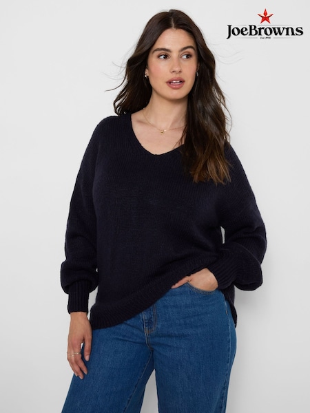 Black - Joe Browns Oh So Cosy V-neck Jumper