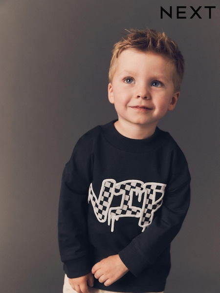 Black Print Long Sleeve Graffiti T-Shirt (3mths-7yrs) (948946) | 22 QAR - 29 QAR