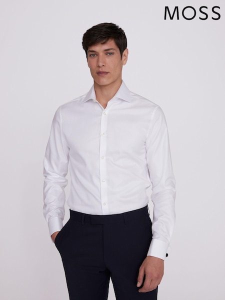 Blanco - Slim - MOSS 100% Cotton Double Cuff Twill Shirt (949090) | 71 €