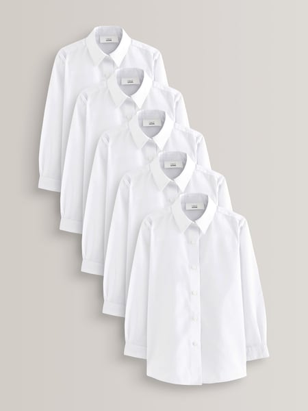 Blanco - 5 Pack Long Sleeve Formal School Shirts (3-18yrs) (949146) | 33 € - 53 €