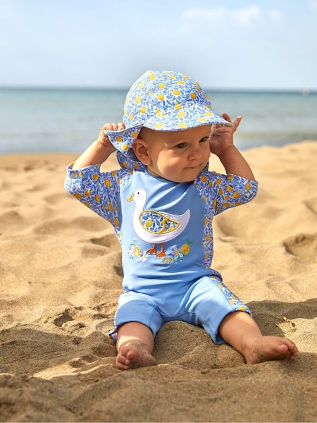 أزرق ليمون - JoJo Maman Bébé UPF 50 1-Piece Sun Protection Suit (949322) | ‏140 د.إ.‏