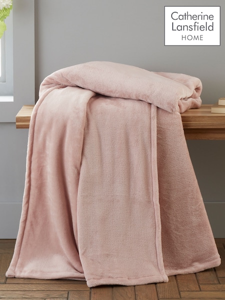 Catherine Lansfield Pink Raschel Velvet Touch Plush Extra Large Throw (949721) | €29