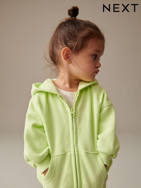V barvi limete - Zip Through Hoodie (3mths-7yrs) (950850) | € 8 - € 10