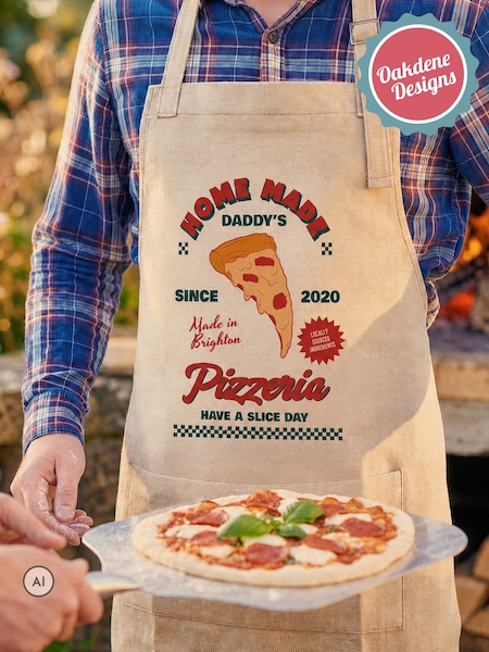 Personalised Personalised Burlap Pizza Apron By Oakdene