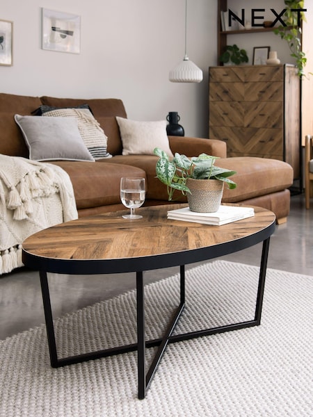 Dark Bronx Chevron Oak Effect Large Coffee Table (951059) | €215