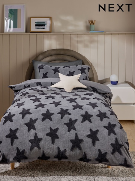 Grey / Black Star Super Soft Fleece Bedset (951122) | AED103 - AED145