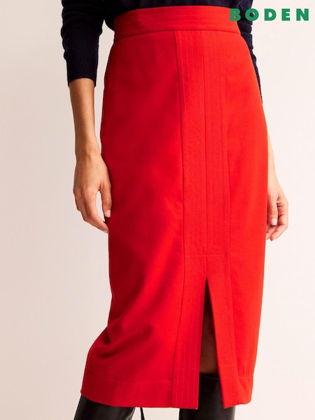Boden Red Wool Pencil Skirt (951868) | €40