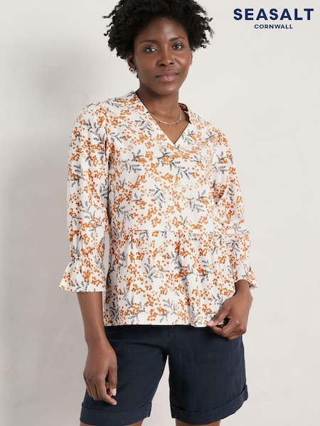 Seasalt Cornwall Natural Fountain Peplum Top (952023) | €34