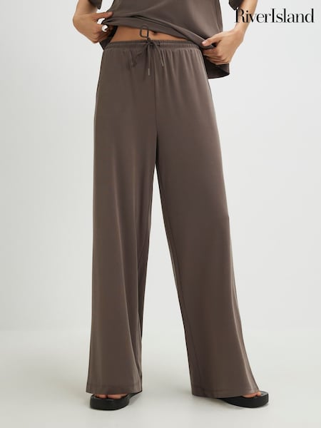 Brown - River Island Soft Touch Trousers