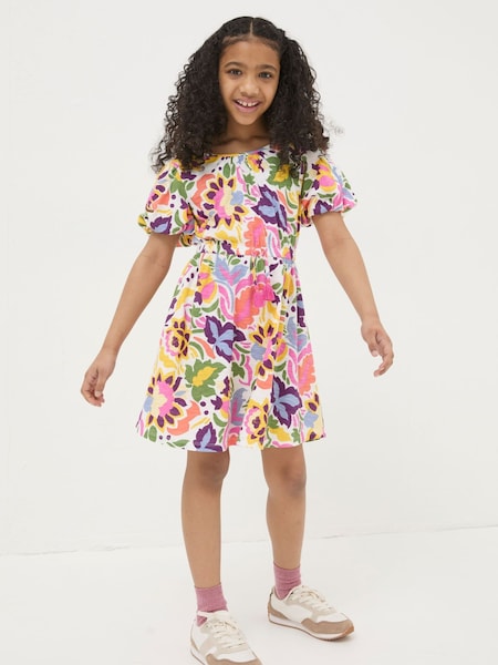 Pink - Fatface Art Floral Jersey Printed Dress
